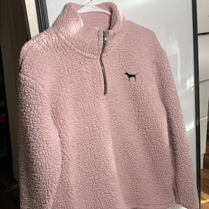 Pink half zip comfortable jacket